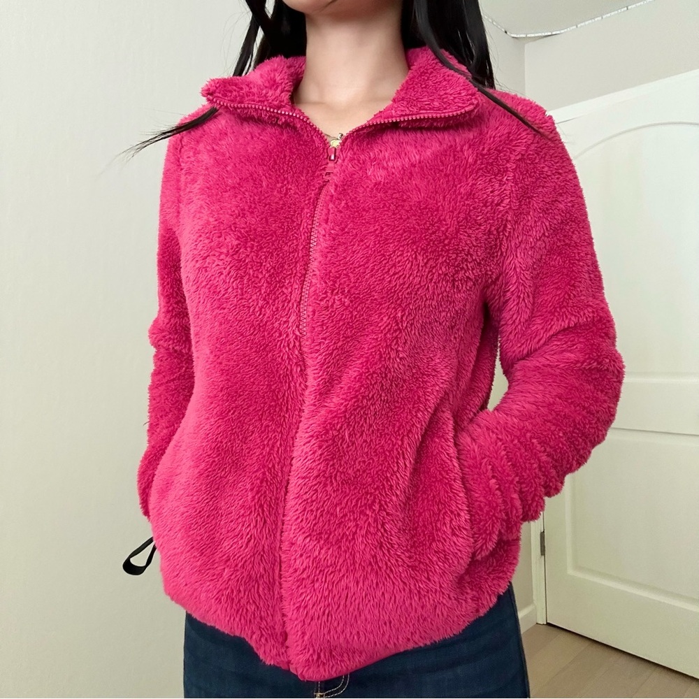 Uniqlo Hot pink fleece jacket